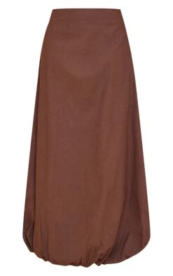 Prettylittlething Dark Chocolate Cotton Linen Look Puffball Maxi Skirt -Pretty Little Thing Shop edfb4ae9cf84458fe5c9bce17b551797a0baaa15 CNM3694 5 dark chocolate cotton linen look puffball maxi skirt