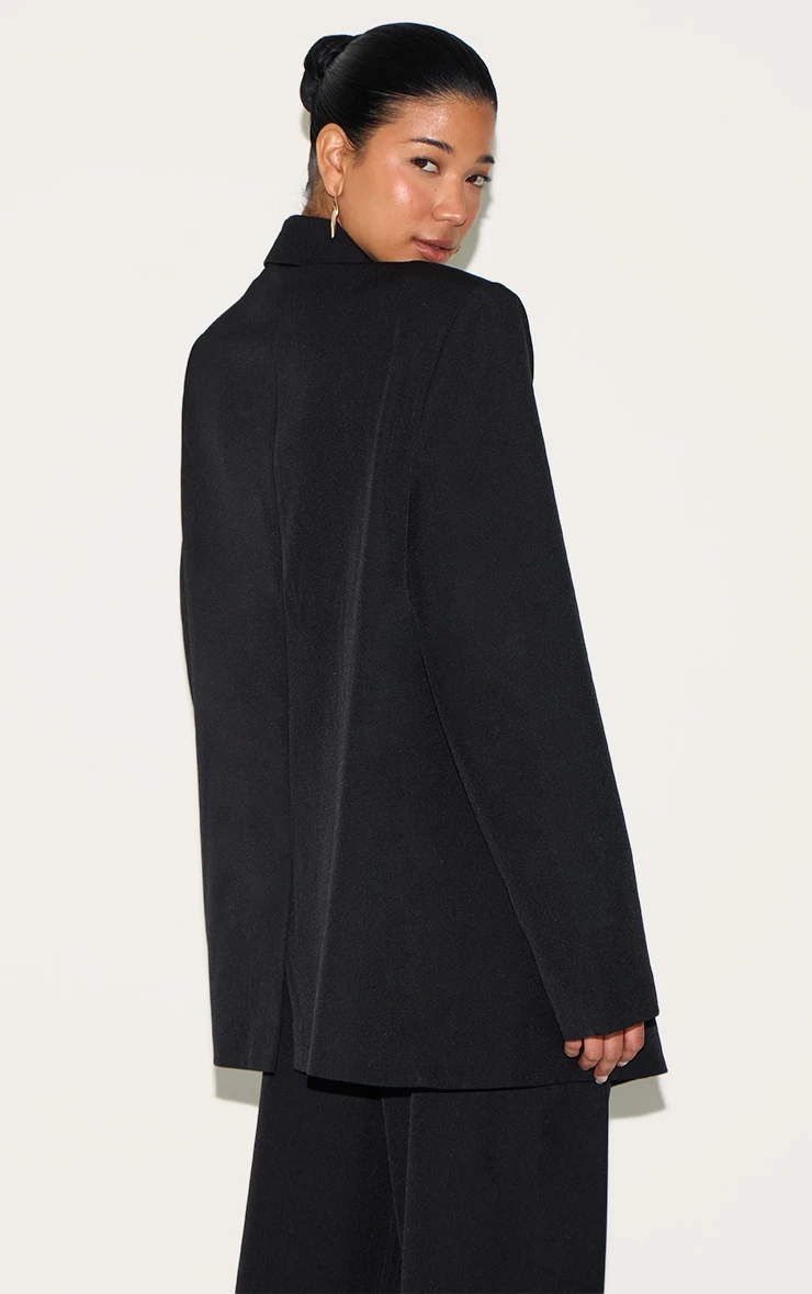Prettylittlething Black Tailored Woven Blazer 2 Prettylittlething Black Tailored Woven Blazer - Image 2