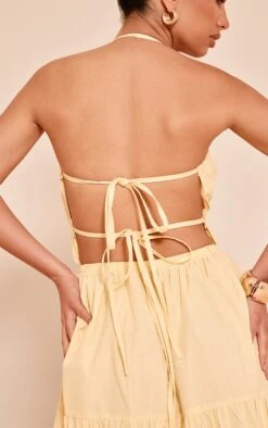 Prettylittlething Lemon Ruched Backless Strappy Maxi Dress -Pretty Little Thing Shop ee54a745d42d9bf5b2ea0f287febfbac4f6aed0c CNN7861 4 lemon ruched backless strappy maxi dress