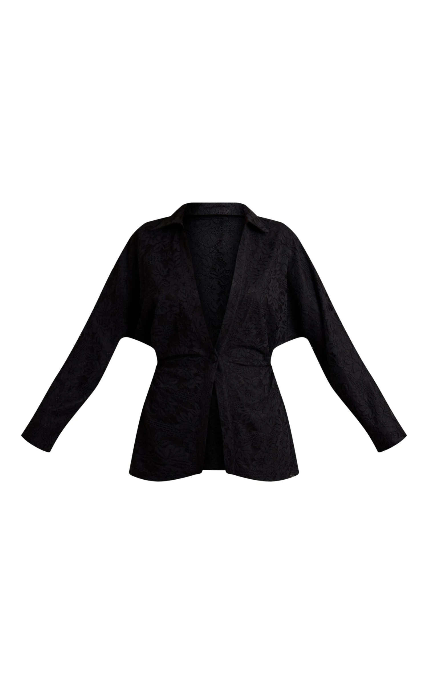 Prettylittlething Black Lace Cinched Plunge Shirt 5 Prettylittlething Black Lace Cinched Plunge Shirt - Image 5