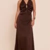 Prettylittlething Chocolate Satin Tie Front Maxi Dress -Pretty Little Thing Shop ef4608d3d34e49f4378efcb5b0243cc6f12b938a CNN7681 1 chocolate satin tie front maxi dress
