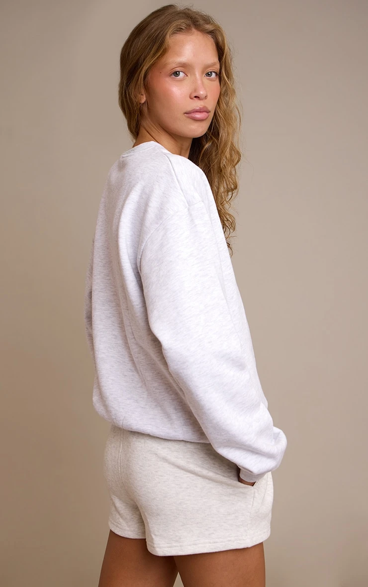 Prettylittlething Ash Grey Logo Sweat Shorts 3 Prettylittlething Ash Grey Logo Sweat Shorts - Image 3