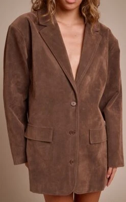Prettylittlething Chocolate Faux Suede Structured Blazer Dress 8 Prettylittlething Chocolate Faux Suede Structured Blazer Dress -Pretty Little Thing Shop ef8d14671a2d811283d034dd7e49e0a93be29164 CNO3525 4 chocolate faux suede structured blazer dress