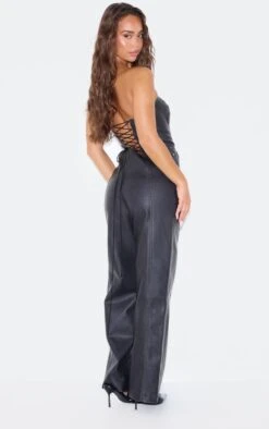 Prettylittlething Black Faux Leather Bandeau Lace Back Straight Leg Jumpsuit 6 Prettylittlething Black Faux Leather Bandeau Lace Back Straight Leg Jumpsuit -Pretty Little Thing Shop f02fadf54e6566c6b563d19fd4a11f12f0d5e182 cnk1905 2