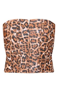 Prettylittlething Brown Faux Leather Leopard Print Studded Crop Corset 9 Prettylittlething Brown Faux Leather Leopard Print Studded Crop Corset -Pretty Little Thing Shop f03a27e0dd9121d51a8359323ad0dc19f593f9f6 cnk2297 5