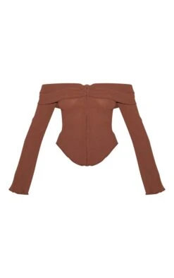Prettylittlething Chocolate Plisse Chiffon Bardot Blouse -Pretty Little Thing Shop f05fbad11b6a0e18a92af25894b6a1bd8fc21bdd CNL7540 5 chocolate plisse chiffon bardot blouse