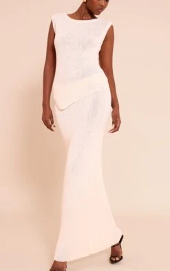 Prettylittlething Cream Bobble Knit Low Rise Maxi Skirt -Pretty Little Thing Shop f0737e85ca87663533b008129f2381b2b6e7f7e1 CNN7037 2 cream bobble knit low rise maxi skirt