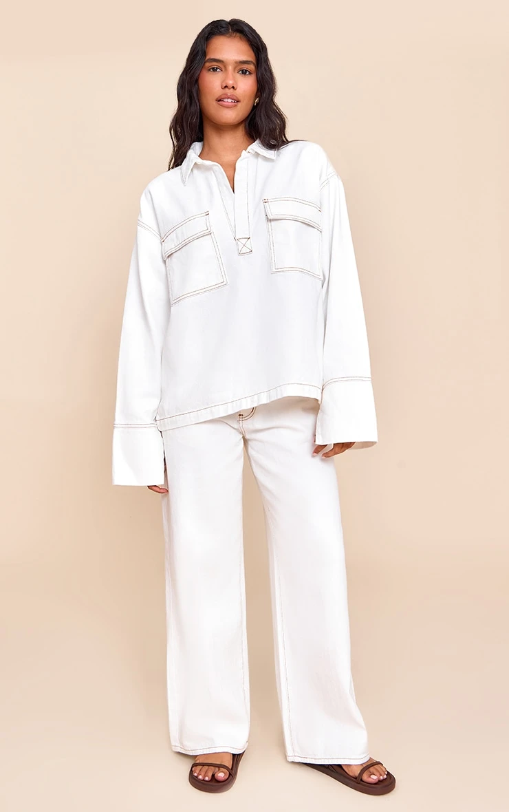 Prettylittlething White Slouchy Wide Leg Style Jeans 1 Prettylittlething White Slouchy Wide Leg Style Jeans