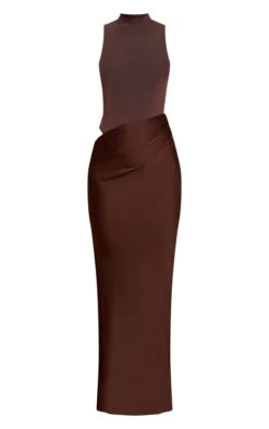 Prettylittlething Chocolate Mesh Racer Satin Skirt Maxi Dress -Pretty Little Thing Shop f0bb126069b35379f44cf7847a9d64af29448940 CNN5476 5 chocolate mesh racer satin skirt maxi dress