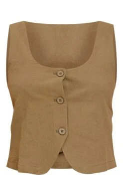 Prettylittlething Khaki Tailored Linen Look Scoop Neck Fitted Vest -Pretty Little Thing Shop f0e55a68c40d48f17163e3e13456eb7c6f9f50f1 CNN7079 5 khaki tailored linen look scoop neck fitted waistcoat