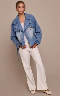 Prettylittlething Mid Blue Wash Belted Cropped Button Detail Denim Trench -Pretty Little Thing Shop f0f0bd2c62b01a61698f123ba82957323393a3b7 CNN2904 3 mid blue wash belted cropped button detail denim trench