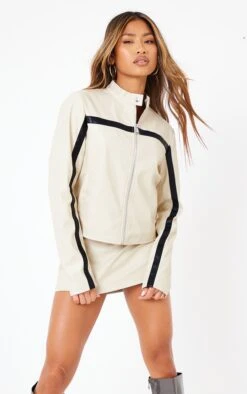 Cream Faux Leather Contrast Panel Low Rise Micro Mini Skirt -Pretty Little Thing Shop f11a2a99748d1fd44ebb13077d3696659b8c7636 cnf6015 4