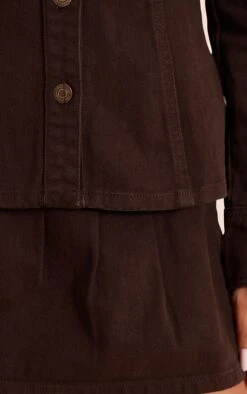 Prettylittlething Dark Chocolate FloatyPleated Denim Mini Skirt -Pretty Little Thing Shop f153f6cf87809bcbe03f8d5bac6176904d0e6eba CNN6686 5 dark chocolate floaty pleated denim mini skirt