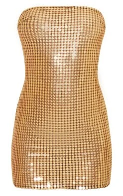 Prettylittlething Gold Sheer Sequin Bandeau Bodycon Dress -Pretty Little Thing Shop f189825c51bfa76bdbde7f13f21e9c6db120988f cng6247 5