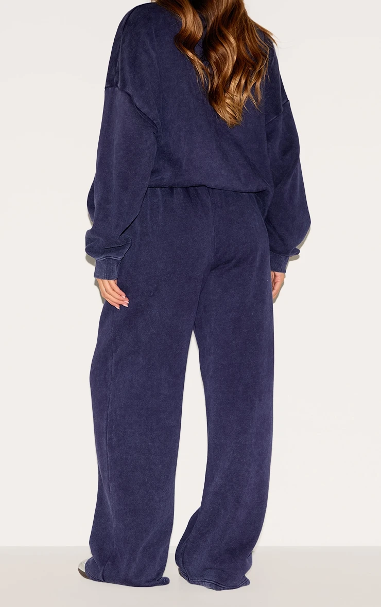 Prettylittlething Navy Saint Louis Embroidered Wide Leg Sweatpants 3 Prettylittlething Navy Saint Louis Embroidered Wide Leg Sweatpants - Image 3