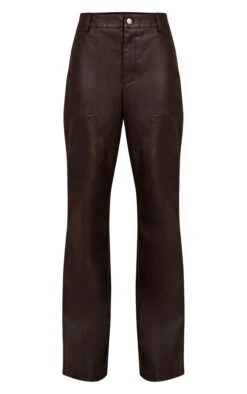Prettylittlething Dark Chocolate Faux Leather Seam Detail Pants -Pretty Little Thing Shop f23b821d519b0f2dc0492e8217ec737169e98a6b CNO4335 5 dark chocolate faux leather seam detail trousers