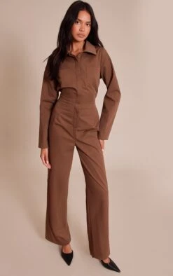 Prettylittlething Khaki Utility Long Sleeve Jumpsuit -Pretty Little Thing Shop f245c6dc2d2f46d69210e395d30ed77e8e11c5fe CNO3075 3 khaki utility long sleeve jumpsuit