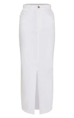 Prettylittlething White Split Denim Maxi Skirt -Pretty Little Thing Shop f31ab63fd1e86a548dfe74c05f1fe1c5a515a87a CNM6036 5 white split denim maxi skirt