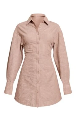 Prettylittlething Taupe Pinstripe Seersucker Cinched Waist Shirt Dress 9 Prettylittlething Taupe Pinstripe Seersucker Cinched Waist Shirt Dress -Pretty Little Thing Shop f321bccdcfeeb9102de2a2b62ae5370a7a25df0c CNN4648 5 taupe pinstripe seersucker cinched waist shirt dress