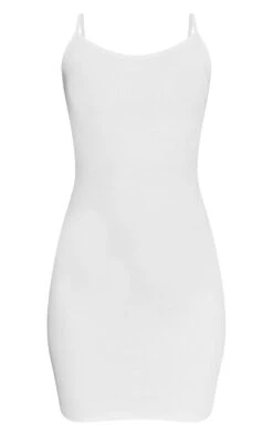 Cream Soft Touch Ribbed Strappy Bodycon Dress -Pretty Little Thing Shop f358b45b660109abe0d1ab687e81088905713822 CNO1441 5 cream soft touch ribbed strappy bodycon dress