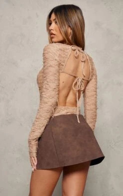 Taupe Textured Distressed Jersey Open Back Bodysuit 8 Taupe Textured Distressed Jersey Open Back Bodysuit -Pretty Little Thing Shop f47e9c480801390e9e742341f5135dcf179d8033 cni3294 4