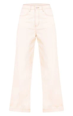 Prettylittlething Ecru Seam Detail Wide Leg Jeans -Pretty Little Thing Shop f4b4be5d405be8c77840481ffe568c4e59181024 CNL7795 5 ecru seam detail wide leg jeans