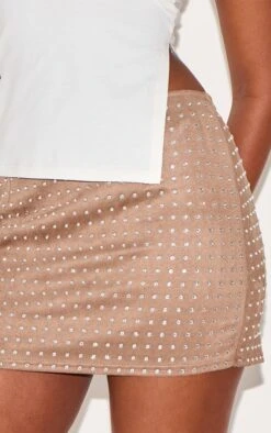 Prettylittlething Taupe Suede Diamante Mini Skirt -Pretty Little Thing Shop f5747f5daccced9f14ead8db4ade80a66ab5a51b CNM0507 5 taupe suede diamante mini skirt
