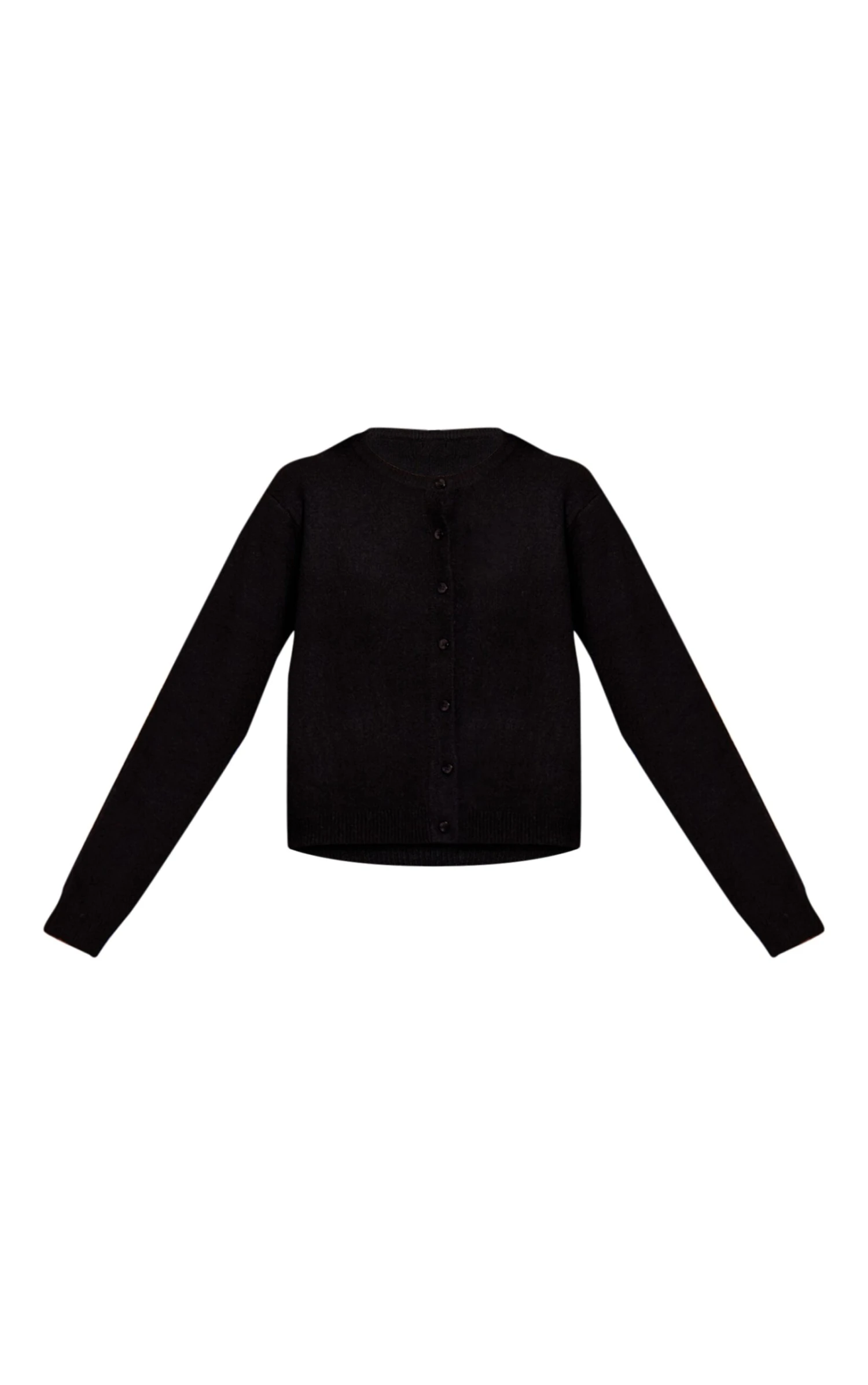 Prettylittlething Black Round Neck Knit Cardigan 5 Prettylittlething Black Round Neck Knit Cardigan - Image 5
