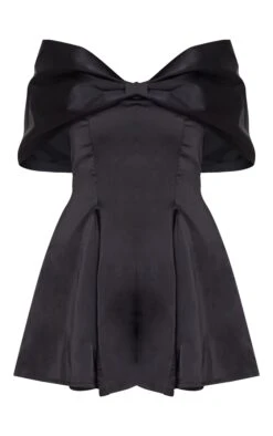 Prettylittlething Premium Black Satin Extreme Bow Detail Romper -Pretty Little Thing Shop f76161504c70bf8f79845051bd39b6a16a203c25 CNK4545 5 premium black satin extreme bow detail playsuit