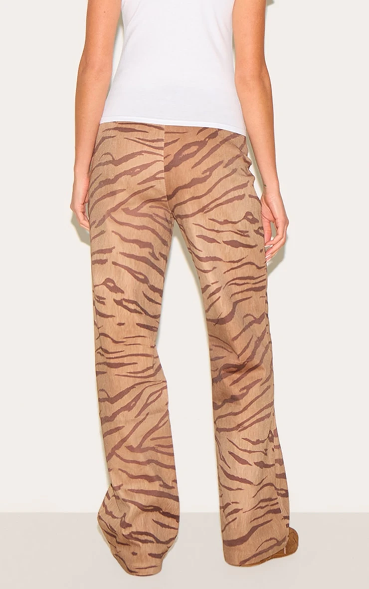 Prettylittlething Brown Tiger Printed Pants 3 Prettylittlething Brown Tiger Printed Pants - Image 3