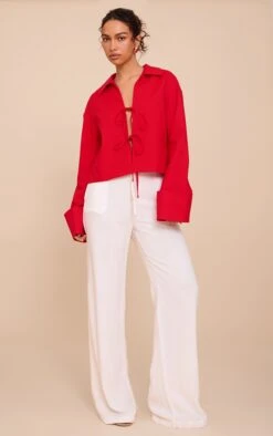 Prettylittlething Tomato Tie Front Linen Look Collar Blazer -Pretty Little Thing Shop f7fd236743756823bb418e5cc130a4c118c3bd21 CNM7713 3 tomato tie front linen look collar blazer