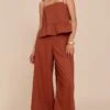 Prettylittlething Rust Linen Blend Peplum Detail Overlay Jumpsuit -Pretty Little Thing Shop f832d5e5094083b0fd10c3a3b9ab0358f8914835 CNM7294 1 rust linen blend peplum detail overlay jumpsuit