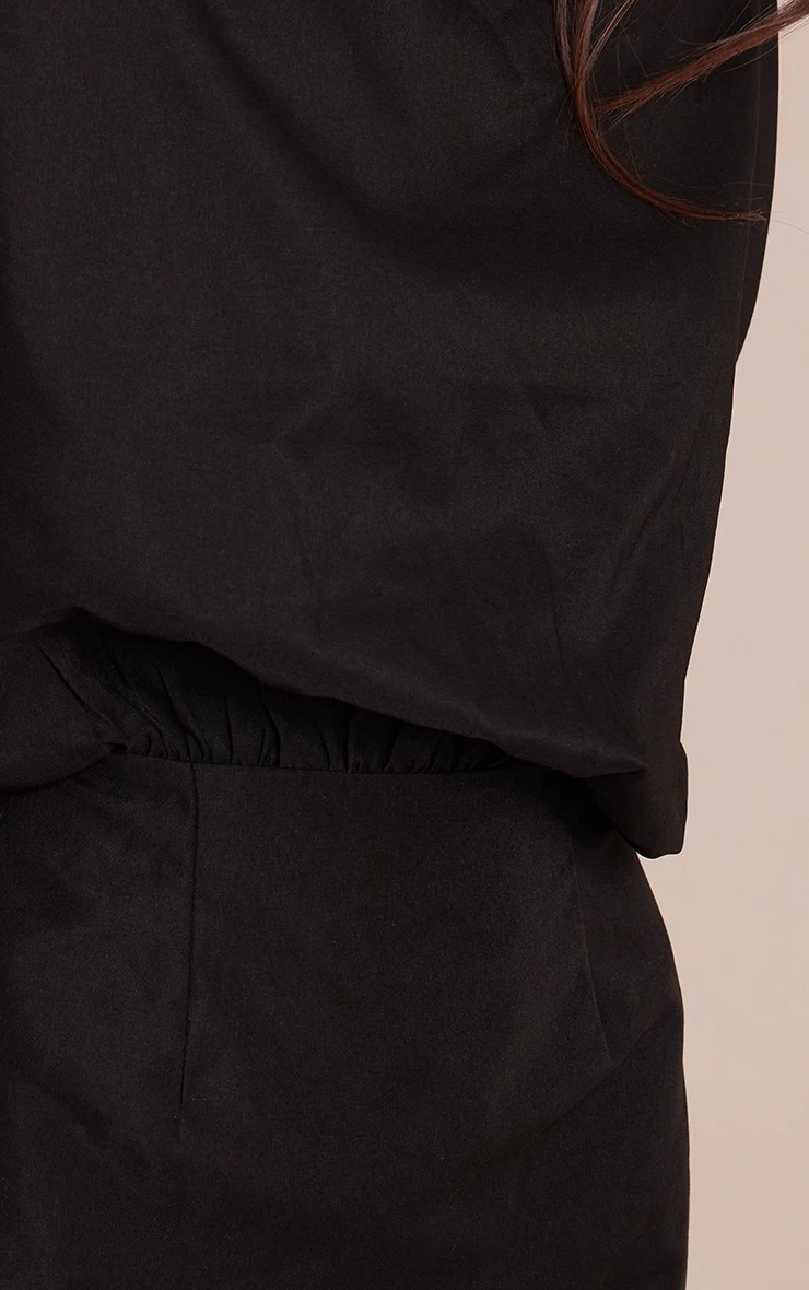 Prettylittlething Black Cotton Poplin Bodycon Dress 4 Prettylittlething Black Cotton Poplin Bodycon Dress - Image 4