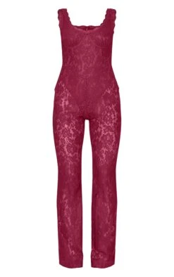 Prettylittlething Burgundy Lace Boning Detail Strappy Flared Jumpsuit -Pretty Little Thing Shop f92dffb18a43ba03bcc8d0a0bfd0ab1b33c5e3ab cnk9395 5