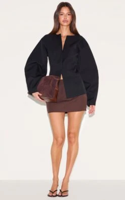 Prettylittlething Black Cocoon Sleeve Cinched Waist Blazer -Pretty Little Thing Shop fa5c33e06a310d1e07b2e61200131cceff5111ca CNM0739 3 black cocoon sleeve cinched waist blazer