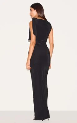 Prettylittlething Black Slinky Knot Drape Midaxi Dress -Pretty Little Thing Shop fa640265db778f5f88efa3c8540bbe4c8d8426d5 CNJ0614 2 black slinky knot drape midaxi dress