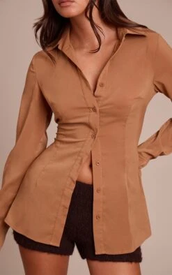 Prettylittlething Tan Chiffon Fitted Shirt -Pretty Little Thing Shop fa88fbfb6231e3f621afbdb8cdefed211fa0e859 CNO4157 4 tan chiffon fitted shirt