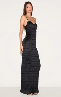 Prettylittlething Black Satin Ruched Underwired Maxi Dress -Pretty Little Thing Shop fb2c7af540ab10c914c4ad31aaffa4969e977add CNM5802 3 black satin ruched underwired maxi dress