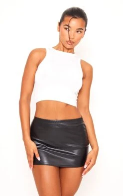 Prettylittlething Black Faux Leather Low Rise Extreme Micro Mini Skirt -Pretty Little Thing Shop fb62743d89b4dd9a8c9cf785ebcea357c2a7145c cmv8584 4