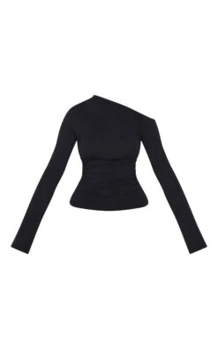 Prettylittlething Black Asymmetric Ruched Flared Sleeve Long Top 9 Prettylittlething Black Asymmetric Ruched Flared Sleeve Long Top -Pretty Little Thing Shop fb834c5dd2d7bc5c2cea5f81939158845c9309de CNM3766 5 black asymmetric ruched flared sleeve long top