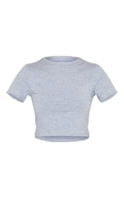 Prettylittlething Grey Marl Cotton Crew Neck Cropped Short Sleeve T-shirt -Pretty Little Thing Shop fc42463879fd73b7270ab92dd9b3c6907c5258ca CNN7534 5 grey marl cotton crew neck cropped short sleeve t shirt