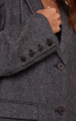 Charcoal Dogtooth Brushed Tailored Blazer -Pretty Little Thing Shop fc45fce357a9bc59a8565f7c7a791c42852df7b1 CNO2255 4 charcoal dogtooth brushed tailored blazer