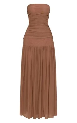 Prettylittlething Chocolate Ruched Scarf Dropped Waist Maxi Dress -Pretty Little Thing Shop fc5e575bbe745b9554b386bb9164ff185271e4d5 CNM5684 5 chocolate ruched scarf dropped waist maxi dress