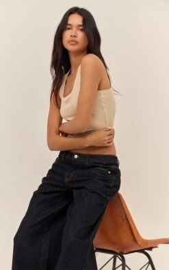 Oatmeal Soft Rib Scoop Neck Vest Top -Pretty Little Thing Shop fc6b927c1473113ceabc961592d510d1756c55ab CNO2425 4 oatmeal soft rib scoop neck vest top