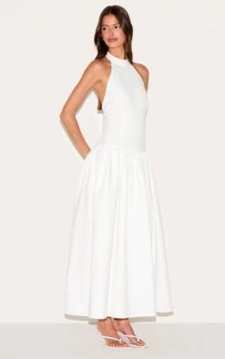 Prettylittlething White Tailored High Neck Midaxi Dress -Pretty Little Thing Shop fc8ab1be1fa030a612ffaec54116a61ee1876553 CNM7937 2 white tailored high neck midaxi dress