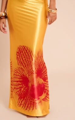 Orange Print Stretch Satin Maxi Skirt -Pretty Little Thing Shop fd41bddf42aa10537e1087dcfea678484b2f04f2 CNN9264 4 orange print stretch satin maxi skirt