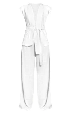 Prettylittlething White Textured Tie Waist Jumspuit 9 Prettylittlething White Textured Tie Waist Jumspuit -Pretty Little Thing Shop fd4abfdf727c1bea93ae737fcbd1c50e286aeda3 CNN7786 5 white textured tie waist jumspuit