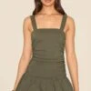 Prettylittlething Khaki Strappy Ruched Puffball Dress -Pretty Little Thing Shop fdae7ce3fad0b1e421e79e9300c57dec89cbbc95 CNN1642 1 khaki strappy ruched puffball dress