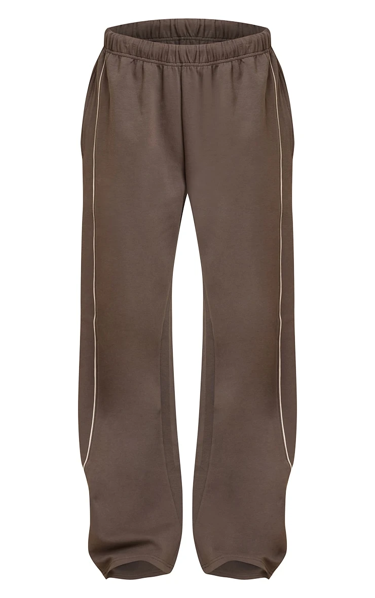 Prettylittlething Charcoal Interlock Contrast Piping Wide Leg Sweatpants 5 Prettylittlething Charcoal Interlock Contrast Piping Wide Leg Sweatpants - Image 5
