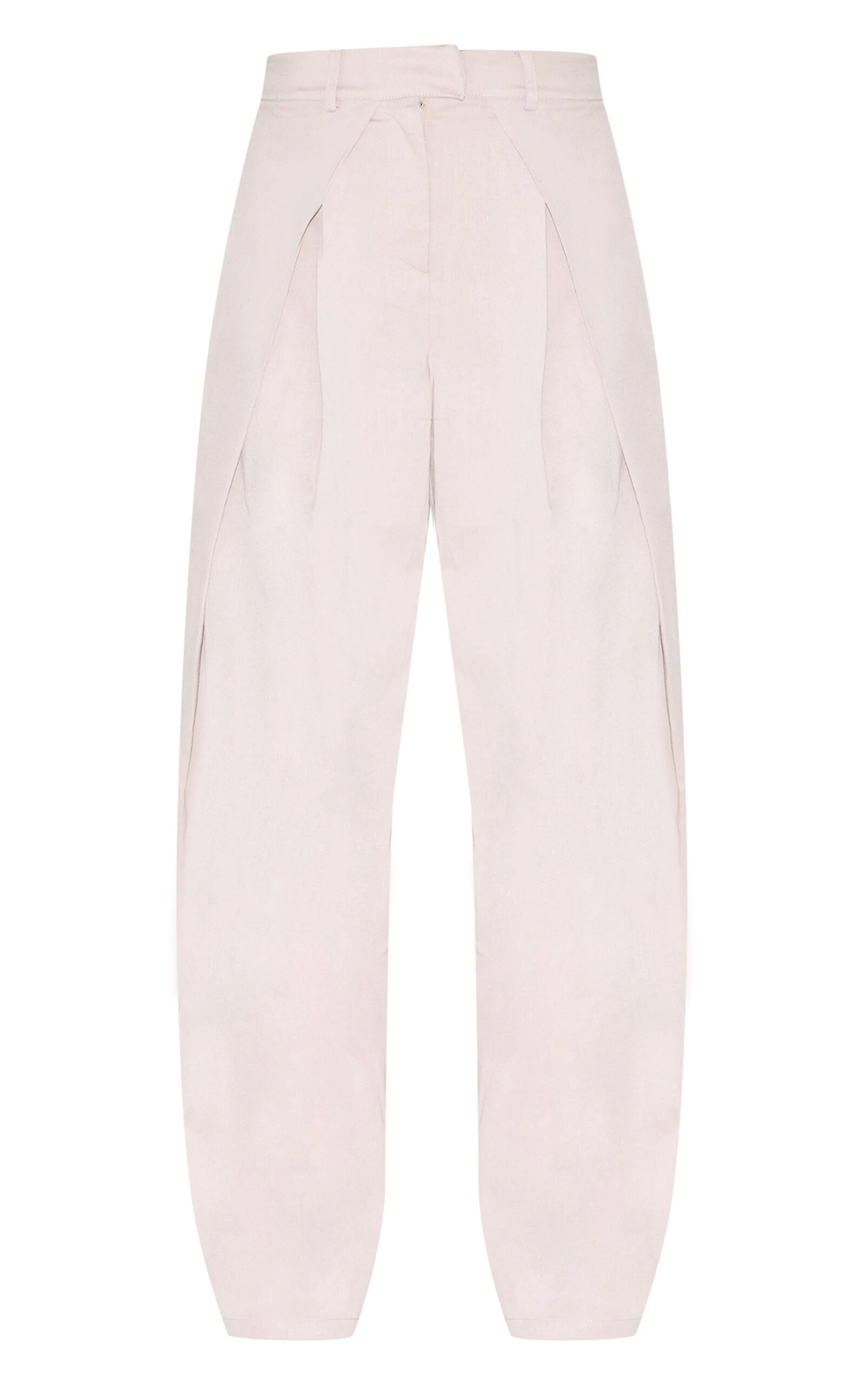 Prettylittlething Stone Woven Pleat Detail Wide Leg Tailored Pants 5 Prettylittlething Stone Woven Pleat Detail Wide Leg Tailored Pants - Image 5